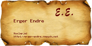 Erger Endre névjegykártya